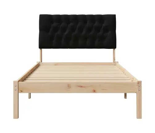 Voodiraam Pehme Peatoega Peaga Pruun 100 X 200 Cm Männipuit