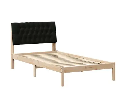 Voodiraam Pehme Peatoega Peaga Pruun 100 X 200 Cm Männipuit