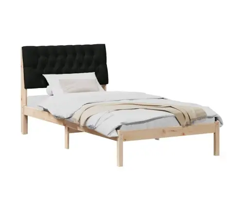 Voodiraam Pehme Peatoega Peaga Pruun 100 X 200 Cm Männipuit