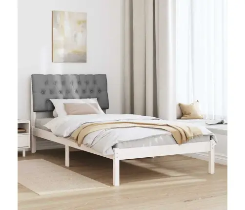 Gultas Rāmis Ar Polsterētu Galvas Balstu Balts 100 X 200 Cm Vidaxl