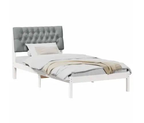 Gultas Rāmis Ar Polsterētu Galvas Balstu Balts 100 X 200 Cm Vidaxl