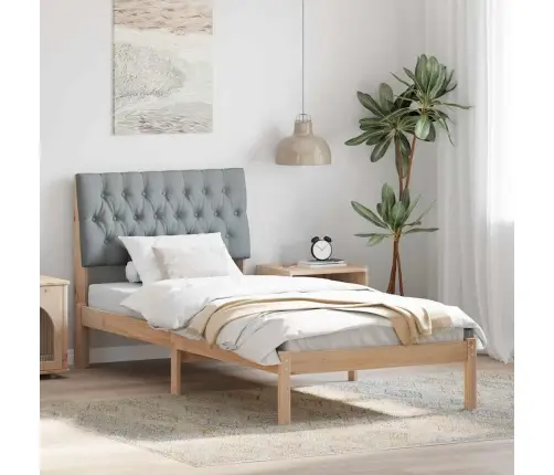 Voodiraam Pehme Peatoega Peaga Pruun 90 X 200 Cm Männipuit