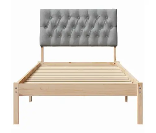 Voodiraam Pehme Peatoega Peaga Pruun 90 X 200 Cm Männipuit