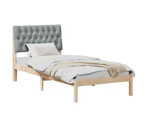 Voodiraam Pehme Peatoega Peaga Pruun 90 X 200 Cm Männipuit