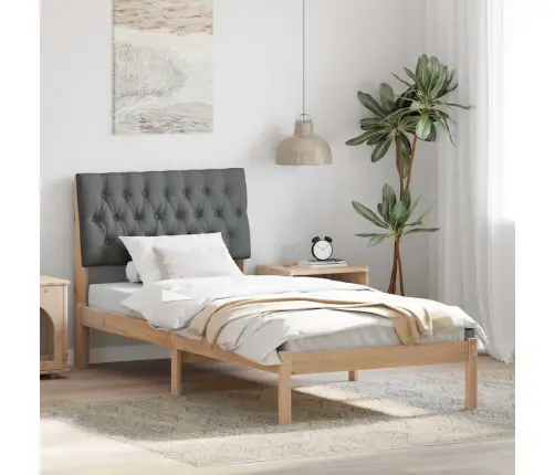 Voodiraam Pehme Peatoega Peaga Pruun 90 X 200 Cm Männipuit