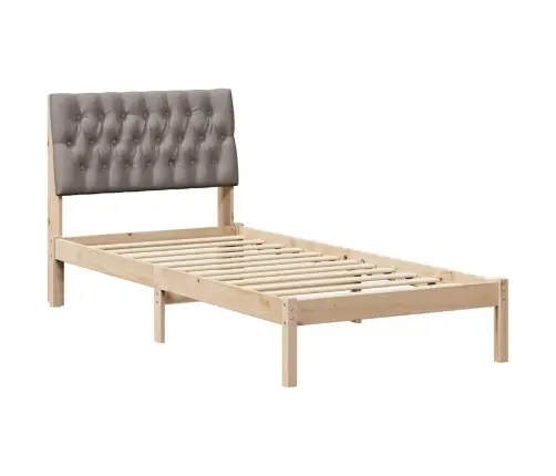 Gultas Rāmis Ar Polsterētu Galvas Balstu Brūna 90 X 200 Cm Vidaxl