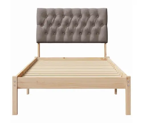 Gultas Rāmis Ar Polsterētu Galvas Balstu Brūna 90 X 200 Cm Vidaxl