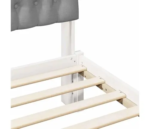 Voodiraam Pehme Peatoega Peaga Valge 90 X 200 Cm Männipuit