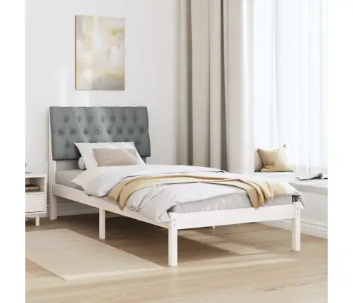 Voodiraam Pehme Peatoega Peaga Valge 90 X 200 Cm Männipuit