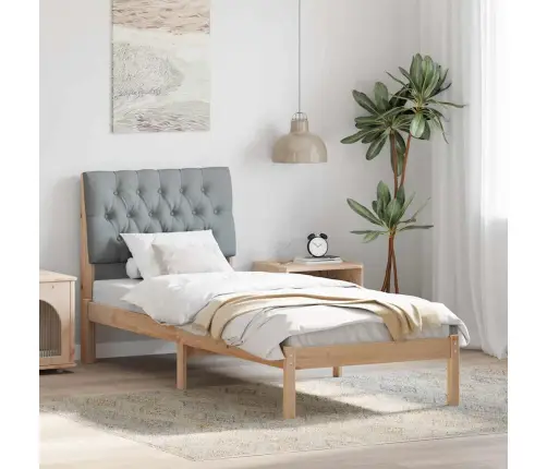 Gultas Rāmis Ar Polsterētu Galvas Balstu Brūna 80 X 200 Cm Vidaxl