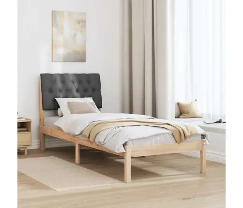 Voodiraam Pehme Peatoega Peaga Pruun 80 X 200 Cm Männipuit