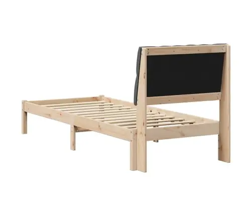 Voodiraam Pehme Peatoega Peaga Pruun 80 X 200 Cm Männipuit