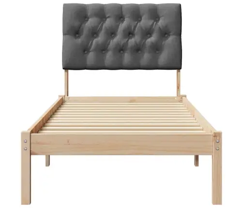 Voodiraam Pehme Peatoega Peaga Pruun 80 X 200 Cm Männipuit