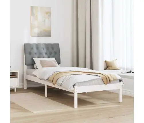 Voodiraam Pehme Peatoega Peaga Valge 80 X 200 Cm Männipuit