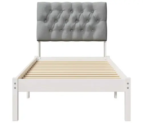 Voodiraam Pehme Peatoega Peaga Valge 80 X 200 Cm Männipuit