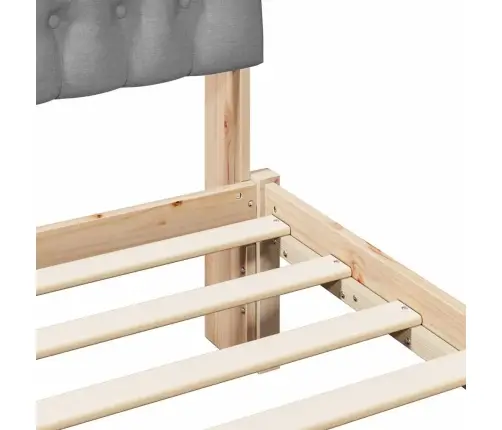 Voodiraam Pehme Peatoega Peaga Pruun 90 X 190 Cm Männipuit