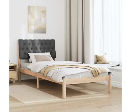 Gultas Rāmis Ar Polsterētu Galvas Balstu Brūna 90 X 190 Cm Vidaxl