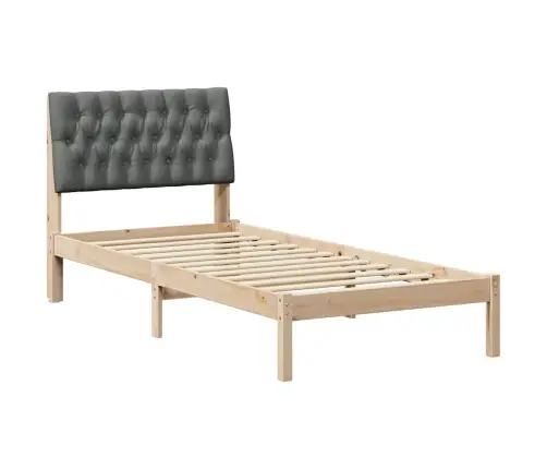 Gultas Rāmis Ar Polsterētu Galvas Balstu Brūna 90 X 190 Cm Vidaxl