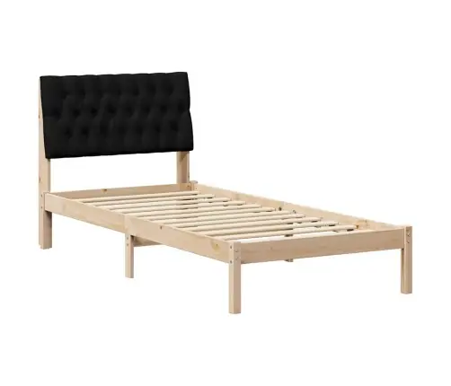 Gultas Rāmis Ar Polsterētu Galvas Balstu Brūna 90 X 190 Cm Vidaxl