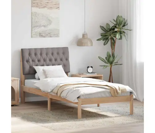 Gultas Rāmis Ar Polsterētu Galvas Balstu Brūna 90 X 190 Cm Vidaxl