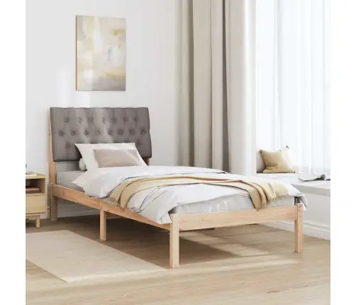 Gultas Rāmis Ar Polsterētu Galvas Balstu Brūna 90 X 190 Cm Vidaxl