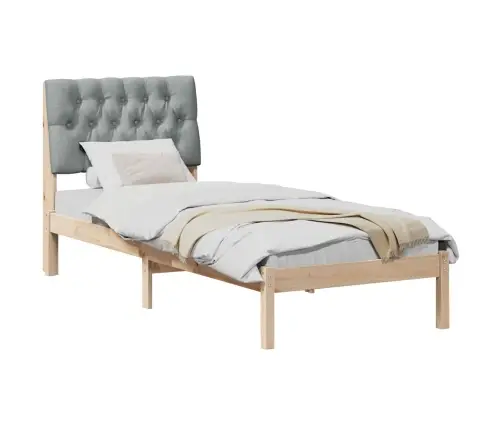 Gultas Rāmis Ar Polsterētu Galvas Balstu Brūna 75 X 190 Cm Vidaxl