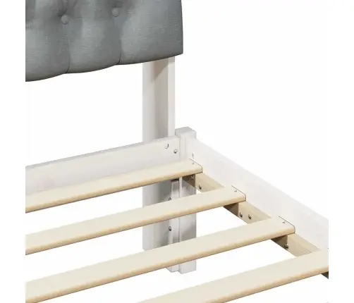 Voodiraam Pehme Peatoega Peaga Valge 75 X 190 Cm Männipuit