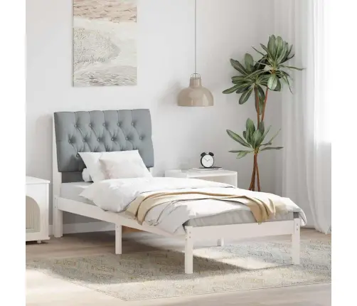 Voodiraam Pehme Peatoega Peaga Valge 75 X 190 Cm Männipuit