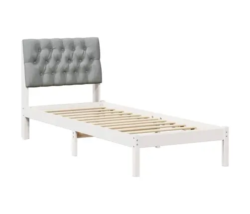 Voodiraam Pehme Peatoega Peaga Valge 75 X 190 Cm Männipuit