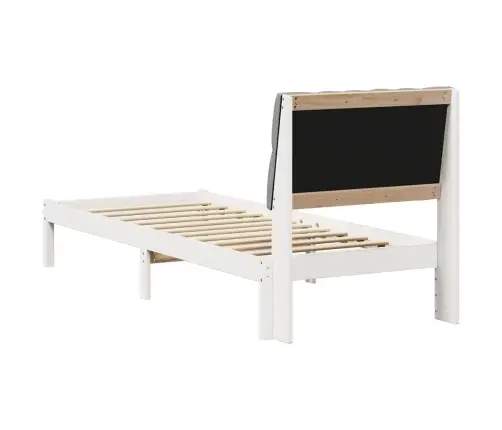 Voodiraam Pehme Peatoega Peaga Valge 75 X 190 Cm Männipuit