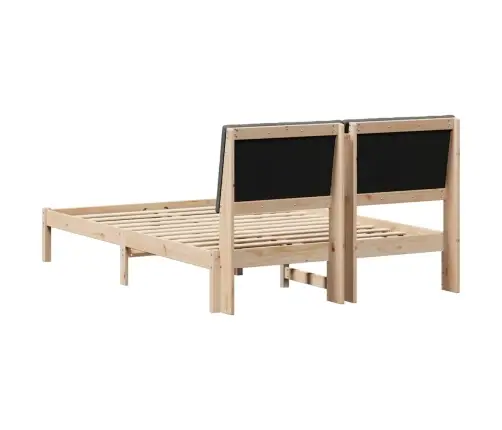 Gultas Rāmis Tumši Pelēks 140 X 200 Cm Ciets Priedes Koks Vidaxl