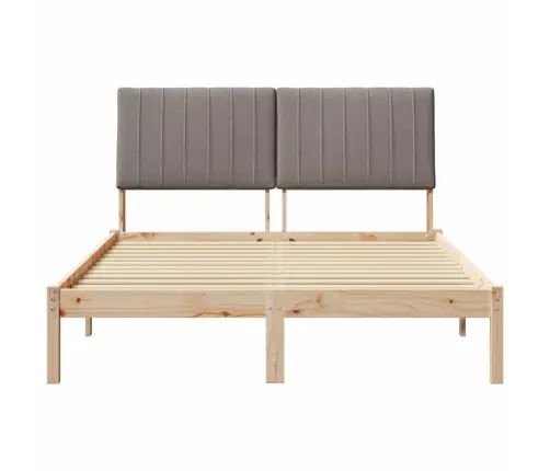 Gultas Rāmis Pelēkbrūna 140 X 200 Cm Ciets Priedes Koks Vidaxl