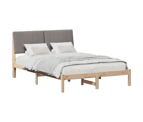 Gultas Rāmis Pelēkbrūna 140 X 200 Cm Ciets Priedes Koks Vidaxl