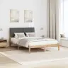 Gultas Rāmis Tumši Pelēks 140 X 190 Cm Ciets Priedes Koks Vidaxl