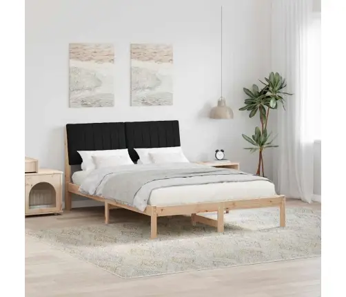 Voodi Raam Peaga Must 140 X 190 Cm Tahke Mänd