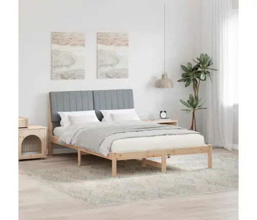 Gultas Rāmis Brūna 135 X 190 Cm Ciets Priedes Koks Vidaxl