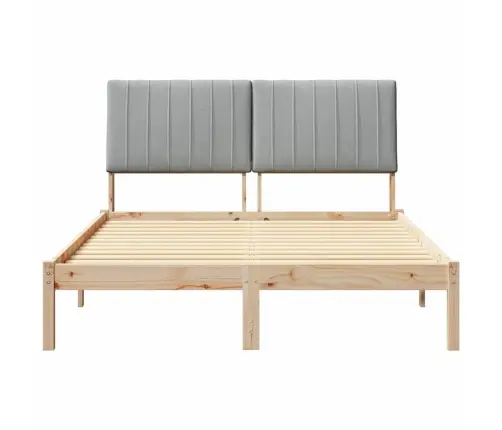 Gultas Rāmis Brūna 135 X 190 Cm Ciets Priedes Koks Vidaxl