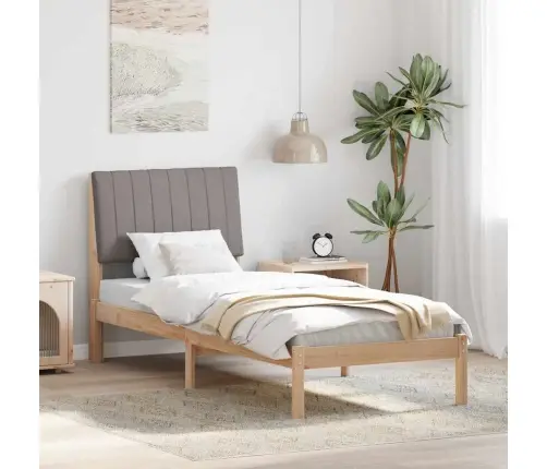 Gultas Rāmis Ar Galvas Klāju Brūna 75 X 190 Cm Audums Vidaxl