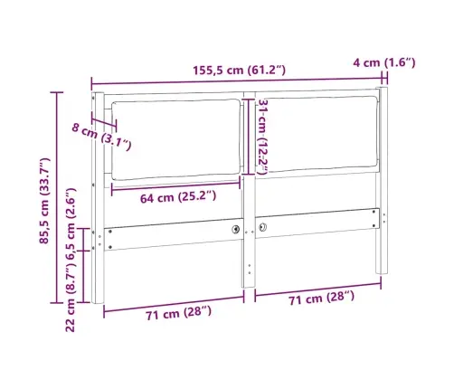 Galvgalis Cits Balts 150 Cm Priedes Masīvkoks Vidaxl Galvgalis Cits Balts 150 Cm Priedes Masīvkoks Vidaxl