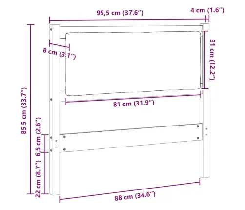 Galvgalis Cits Brūna 90 Cm Priedes Masīvkoks Vidaxl