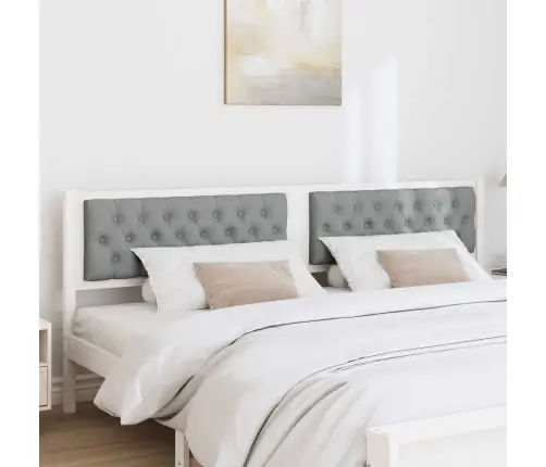 Galvgalis Cits Balts Un Gaiši Pelēks 200 Cm Priedes Masīvkoks Vidaxl