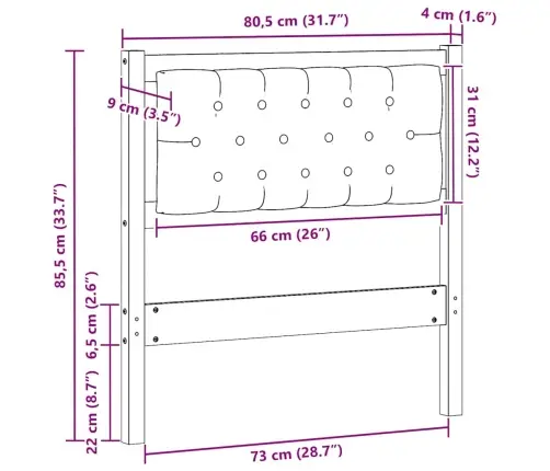 Galvgalis Cits Brūna Un Melna 75 Cm Priedes Masīvkoks Vidaxl
