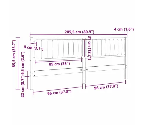 Mīkstināts Gultas Galvgalis Ar Galvas Klāju Brūna 200 Cm Vidaxl