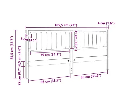 Mīkstināts Gultas Galvgalis Ar Galvas Klāju Brūna 180 Cm Vidaxl