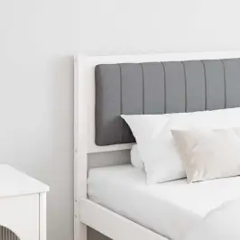 Polsterdatud Voodiots Peaga Valge 180 Cm Tahke Mänd