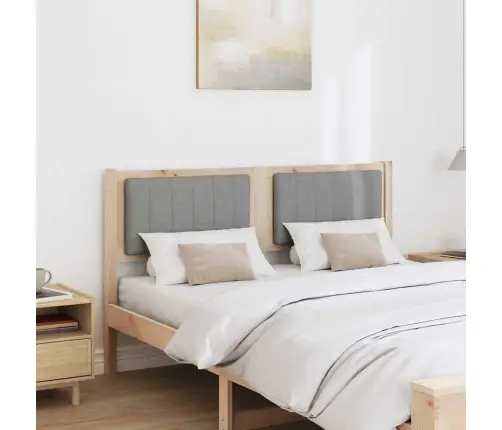 Polsterdatud Voodiots Peaga Pruun 140 Cm Tahke Mänd