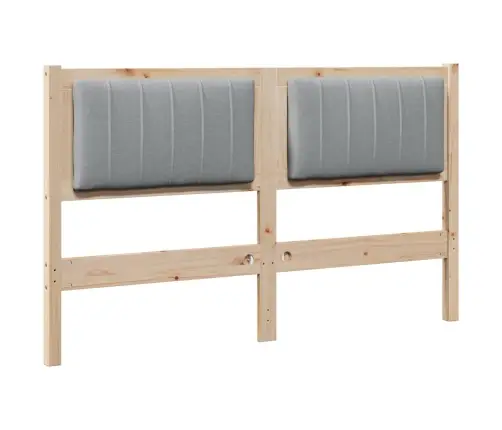 Polsterdatud Voodiots Peaga Pruun 140 Cm Tahke Mänd