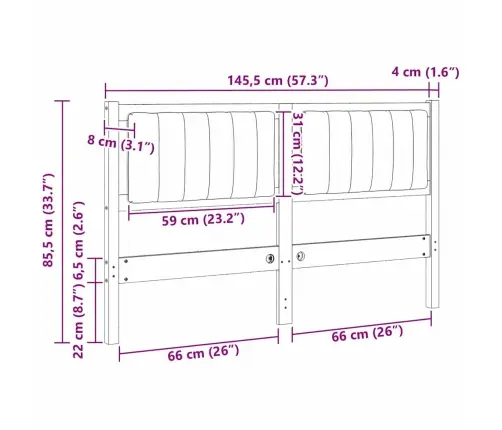 Mīkstināts Gultas Galvgalis Ar Galvas Klāju Brūna 140 Cm Vidaxl