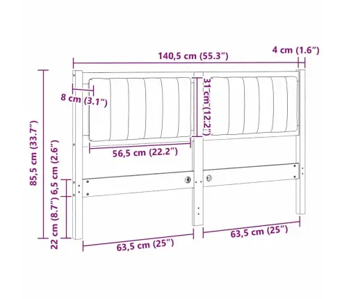 Mīkstināts Gultas Galvgalis Ar Galvas Klāju Brūna 135 Cm Vidaxl