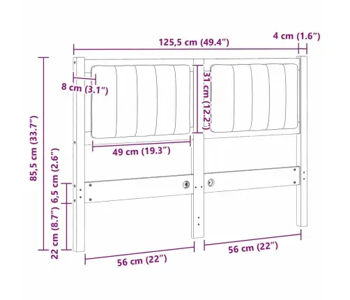 Mīkstināts Gultas Galvgalis Ar Galvas Klāju Brūna 120 Cm Vidaxl